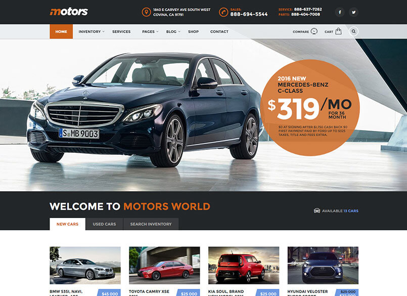 Motors automotive wordpress theme