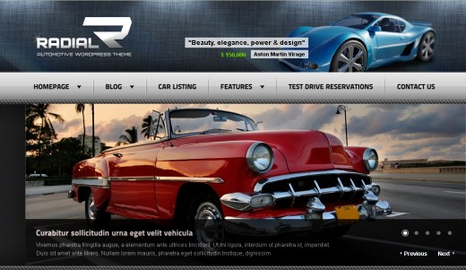 Radial automotive wordpress theme