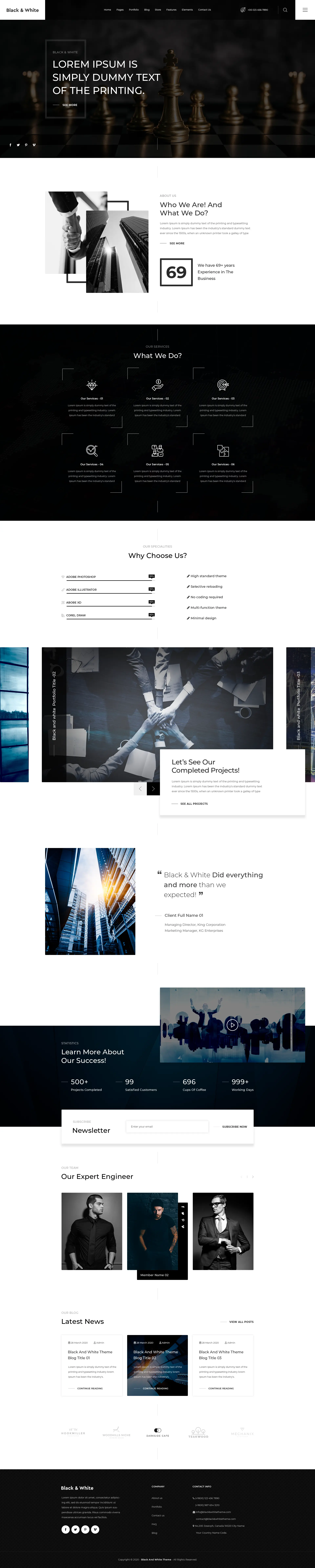 Black and White WordPress Theme