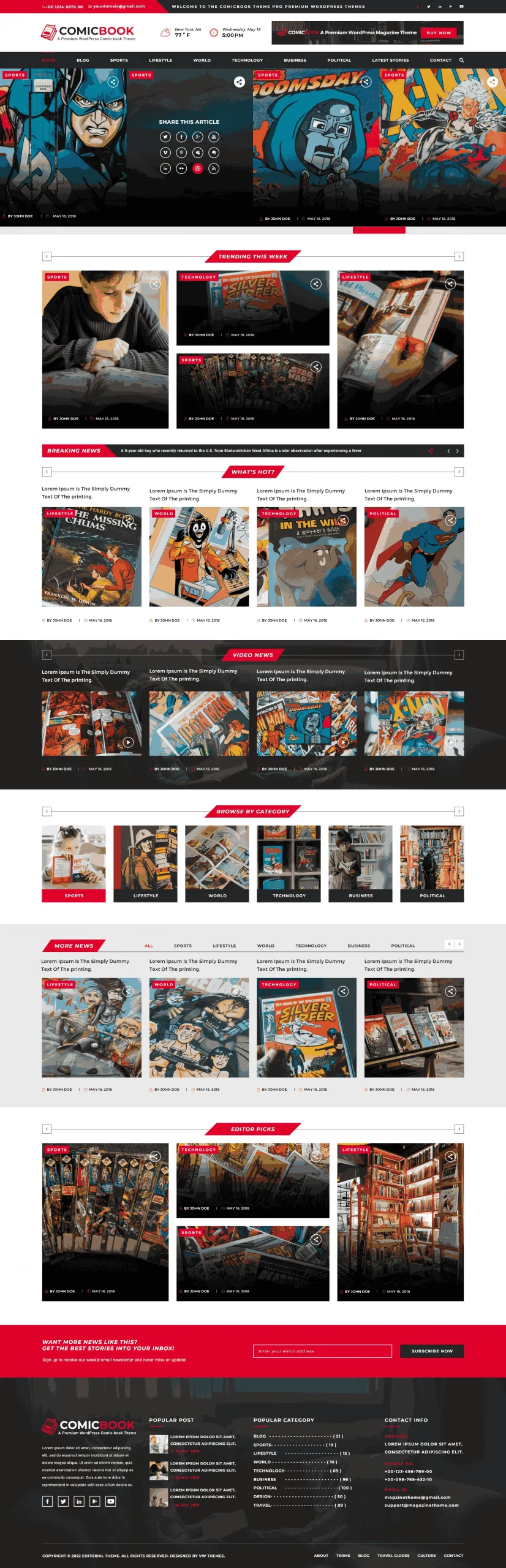 Comic Book WordPress Theme