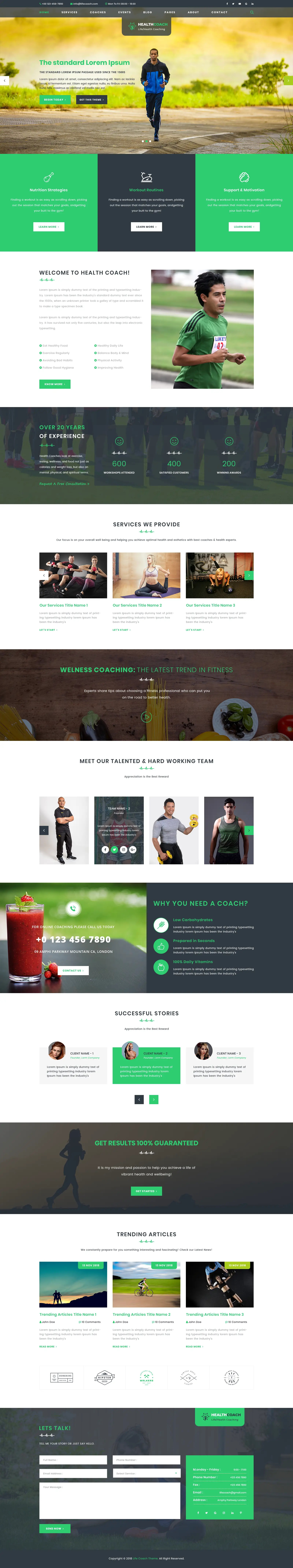 Health Coaching WordPress Theme