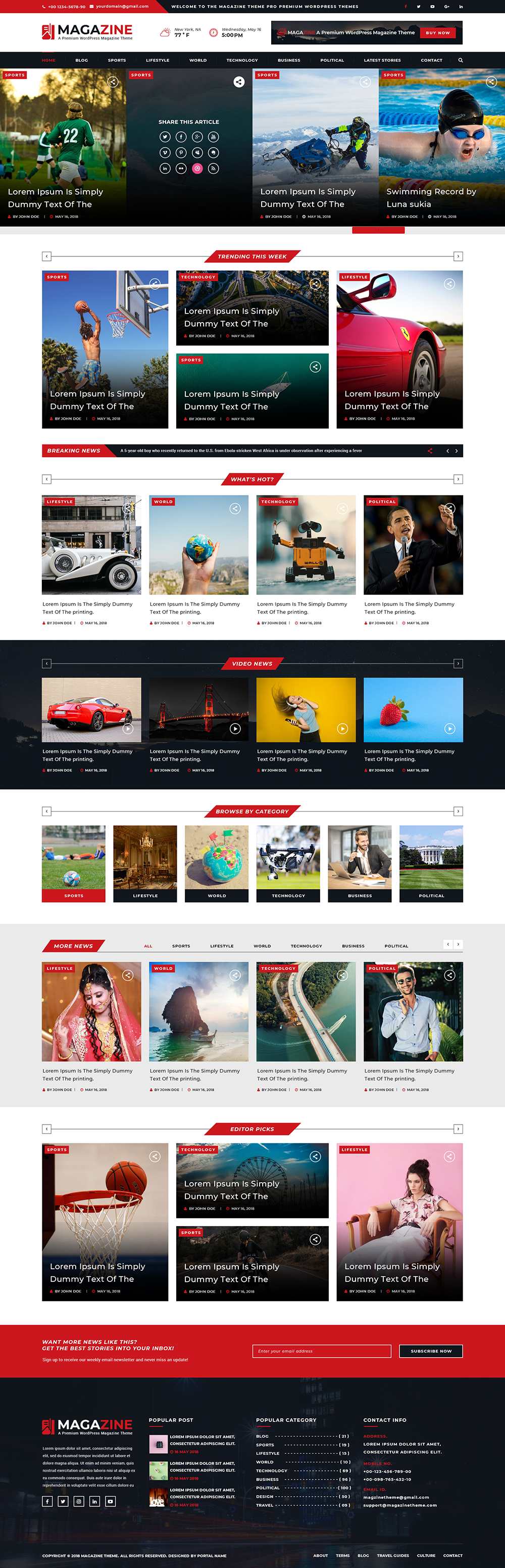 Sports Magazine WordPress Theme