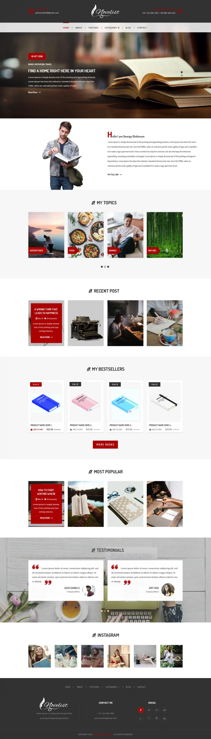 Novelist WordPress Theme