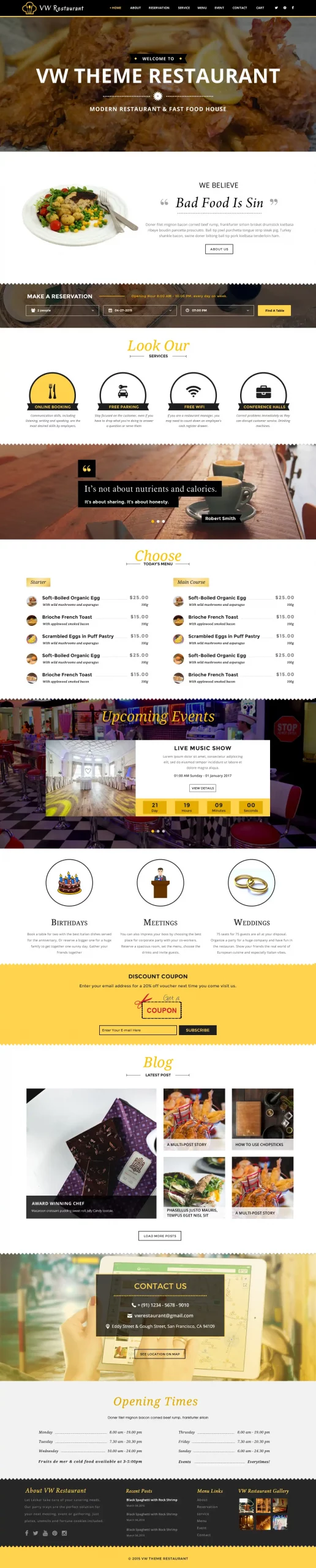 Restaurant WordPress Theme